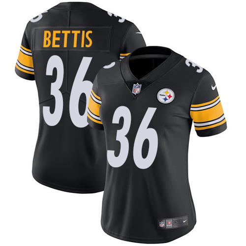 Nike Steelers #36 Jerome Bettis Black Team Color Women's Stitched NFL Vapor Untouchable Limited Jersey - Click Image to Close